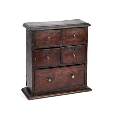 Lot 1154 - AN OAK SPICE CHEST