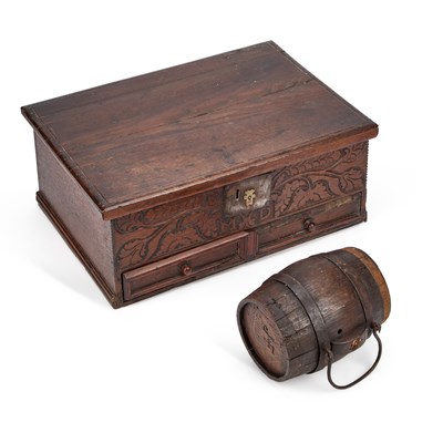 Lot 1153 - A LATE 17TH CENTURY OAK BIBLE BOX