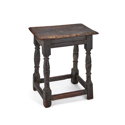 Lot 1019 - A LATE 17TH CENTURY OAK JOINT STOOL