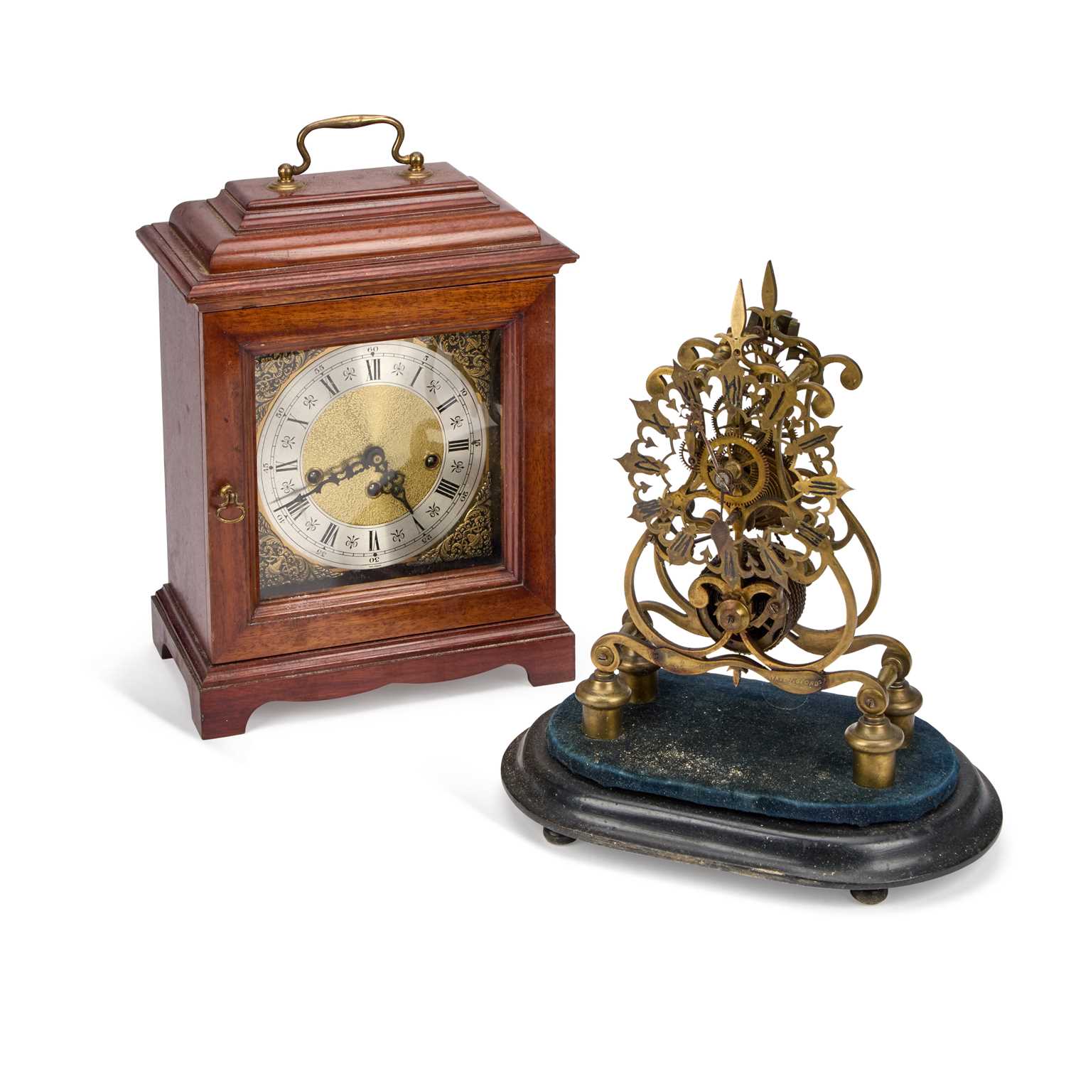 Lot 989 - A VICTORIAN BRASS SINGLE-FUSEE SKELETON CLOCK