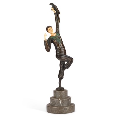 Lot 927 - AFTER PAUL PHILIPPE, A BRONZE AND FAUX IVORY FIGURE