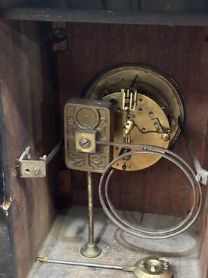Lot 986 - A LATE 19TH CENTURY FRENCH BRASS-MOUNTED LACQUER AND SHIBAYAMA MANTEL CLOCK