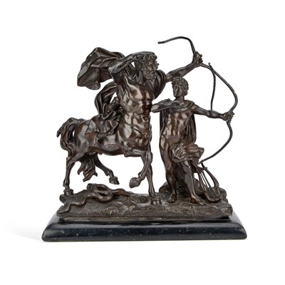 Lot 944 - A BRONZE GROUP OF THE CENTAUR TEACHING ACHILLES