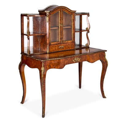 Lot 1053 - A FINE LOUIS XV STYLE ORMOLU-MOUNTED WALNUT DESK