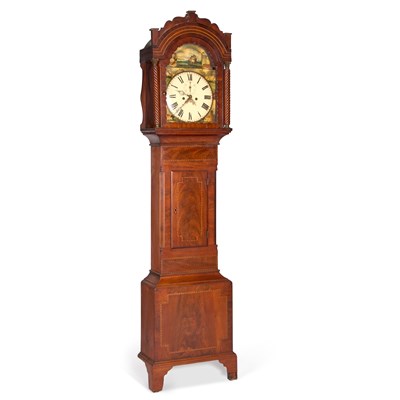 Lot 981 - AN INLAID MAHOGANY EIGHT-DAY ROCKING SHIP AUTOMATA LONGCASE CLOCK