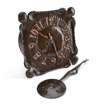 Lot 213 - AN ARTS AND CRAFTS COPPER WALL CLOCK