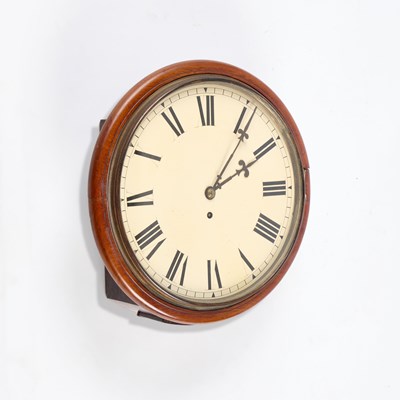 Lot 995 - A VICTORIAN MAHOGANY SINGLE-FUSEE DIAL CLOCK