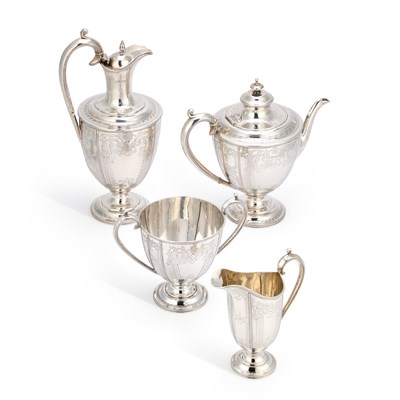 Lot 462 - A FINE VICTORIAN SILVER FOUR-PIECE TEA SERVICE