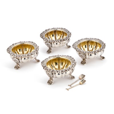 Lot 480 - A SET OF FOUR GEORGE IV SILVER SALTS