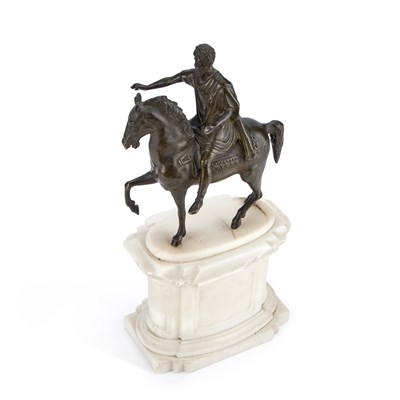 Lot 932 - A 19TH CENTURY ITALIAN SCHOOL BRONZE OF MARCUS AURELIUS