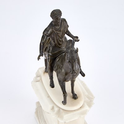 Lot 932 - A 19TH CENTURY ITALIAN SCHOOL BRONZE OF MARCUS AURELIUS