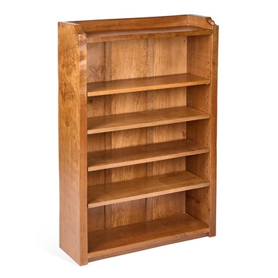 Lot 1159 - ROBERT THOMPSON OF KILBURN, A MOUSEMAN OAK OPEN BOOKCASE