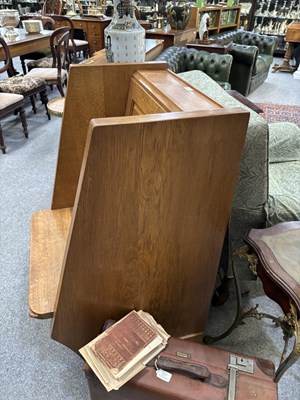 Lot 1157 - ROBERT THOMPSON OF KILBURN, A MOUSEMAN OAK WING-BACK HALL SEAT