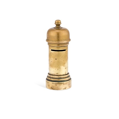 Lot 293 - A TRENCH ART BRASS MONEY BOX