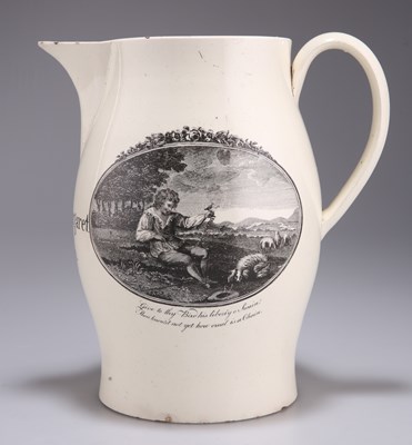 Lot 101 - A LARGE LATE 18TH CENTURY CREAMWARE MARRIAGE JUG