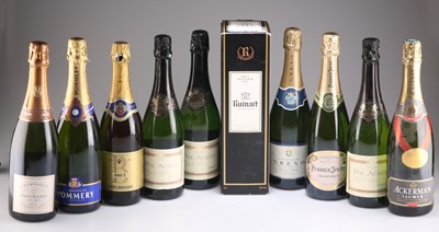 Lot 205 - TEN 75CL BOTTLES OF CHAMPAGNE AND CREMENT WINES