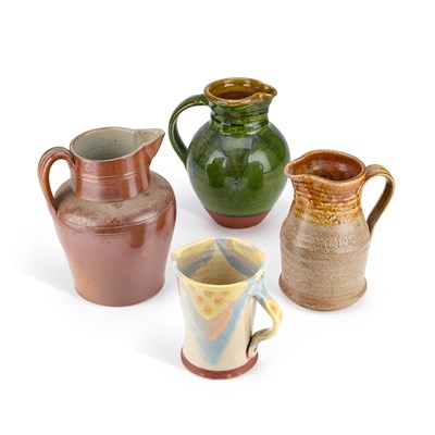 Lot 98 - FOUR STUDIO POTTERY AND OTHER JUGS