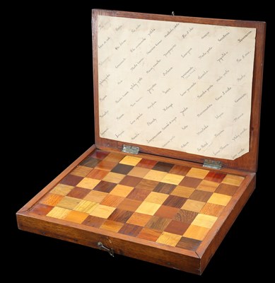 Lot 346 - A RARE 19TH CENTURY BOX OF SPECIMEN WOODS