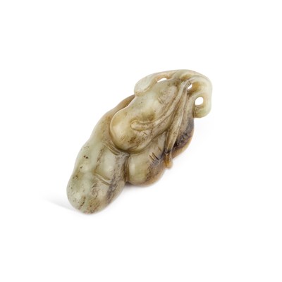 Lot 260 - A CHINESE JADE CARVING OF FRUIT