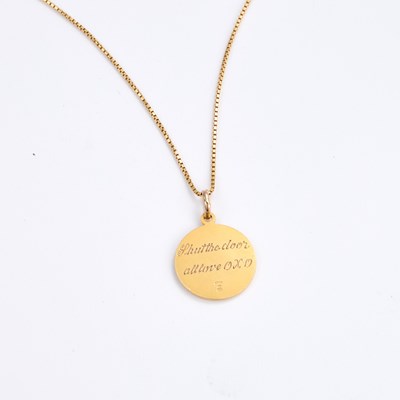 Lot 895 - A 9 CARAT GOLD ST. CHRISTOPHER PENDANT CHAIN NECKLACE