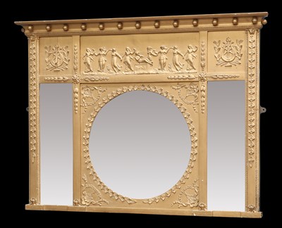 Lot 442 - A REGENCY GILDED OVERMANTEL MIRROR