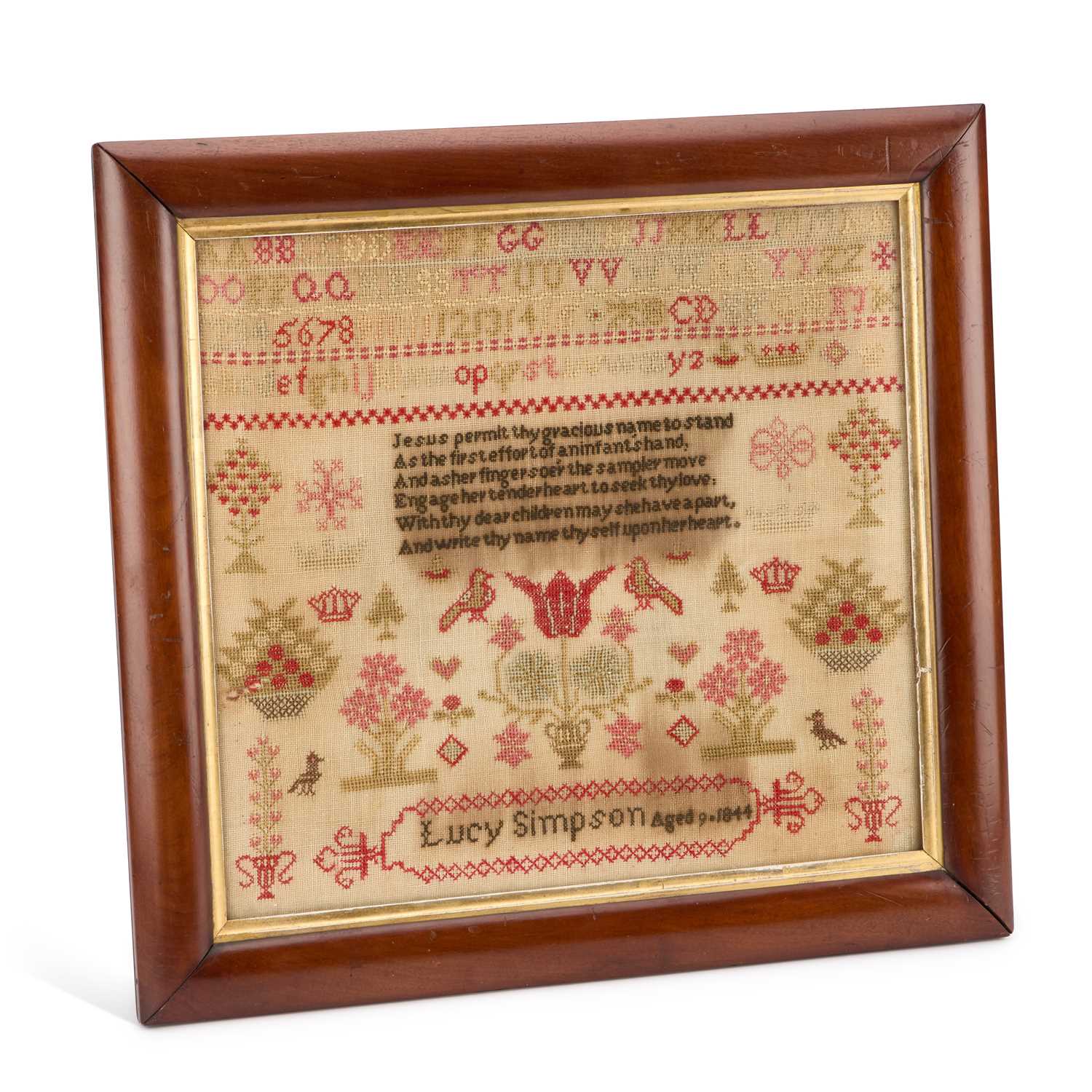 Lot 53 - AN EARLY VICTORIAN NEEDLEWORK SAMPLER