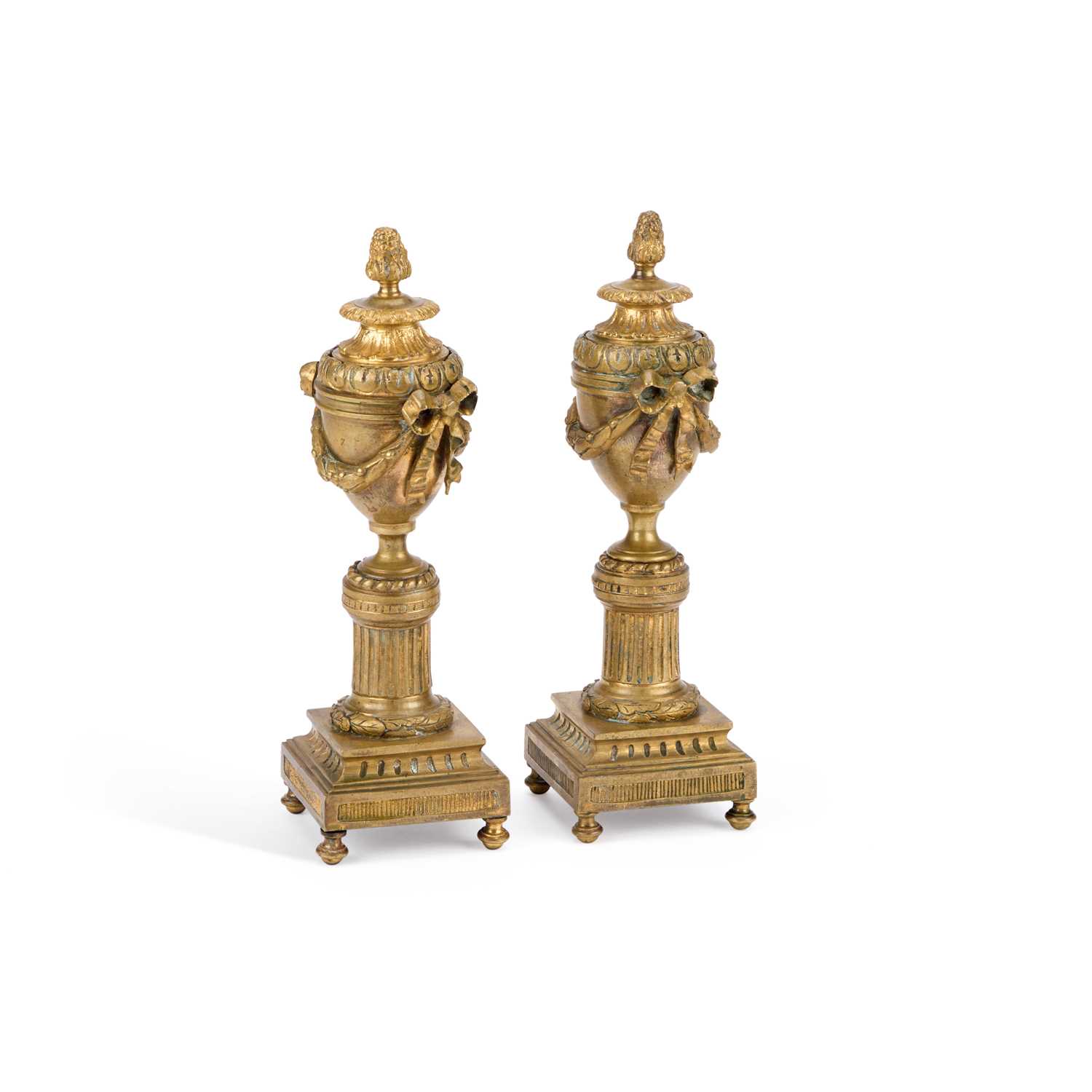 Lot 273 - A PAIR OF FRENCH BRONZE CASSOLETTES