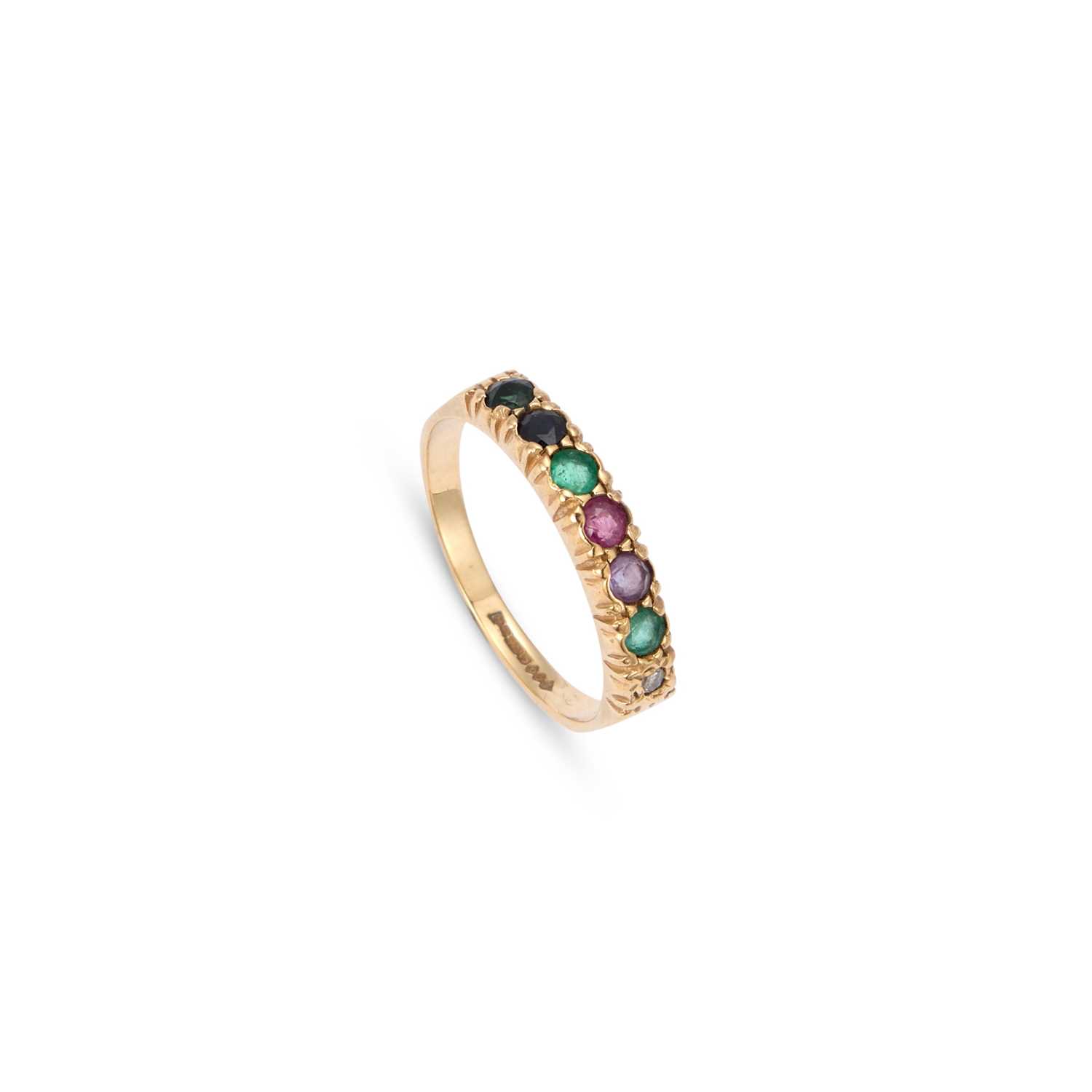 Lot A 9 CARAT GOLD ‘DEAREST’ MULTI-GEM RING