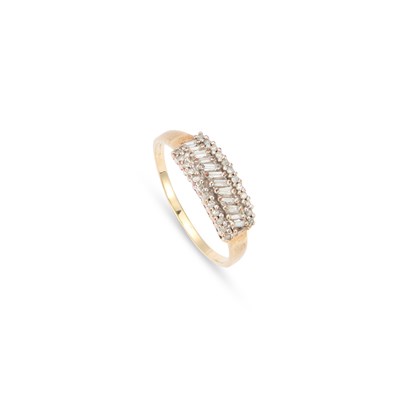 Lot A 9 CARAT GOLD HALF HOOP DIAMOND RING