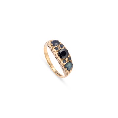 Lot A 9 CARAT GOLD SAPPHIRE RING