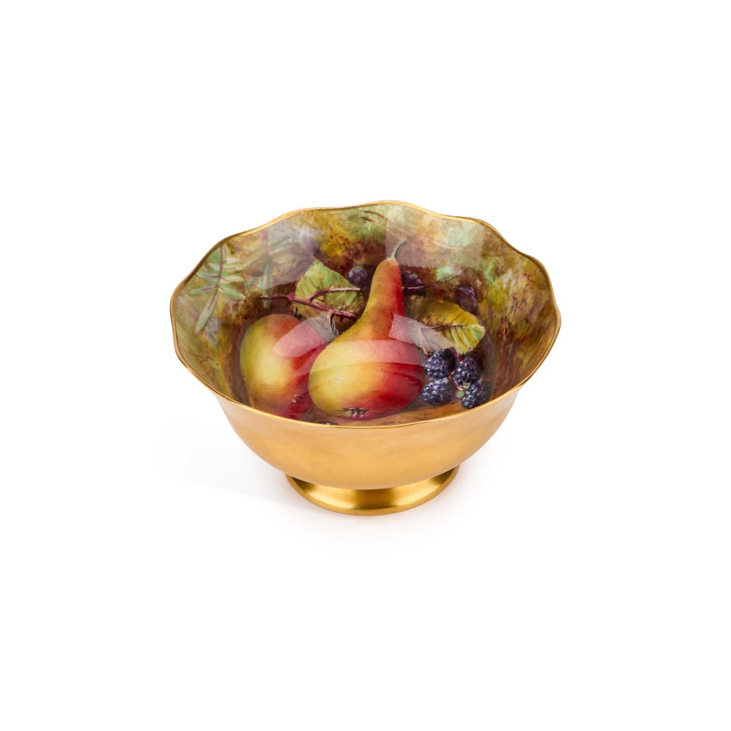Lot 145 - A ROYAL WORCESTER FRUIT PAINTED BOWL