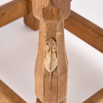 Lot 484 - ROBERT THOMPSON OF KILBURN, A MOUSEMAN OAK STOOL