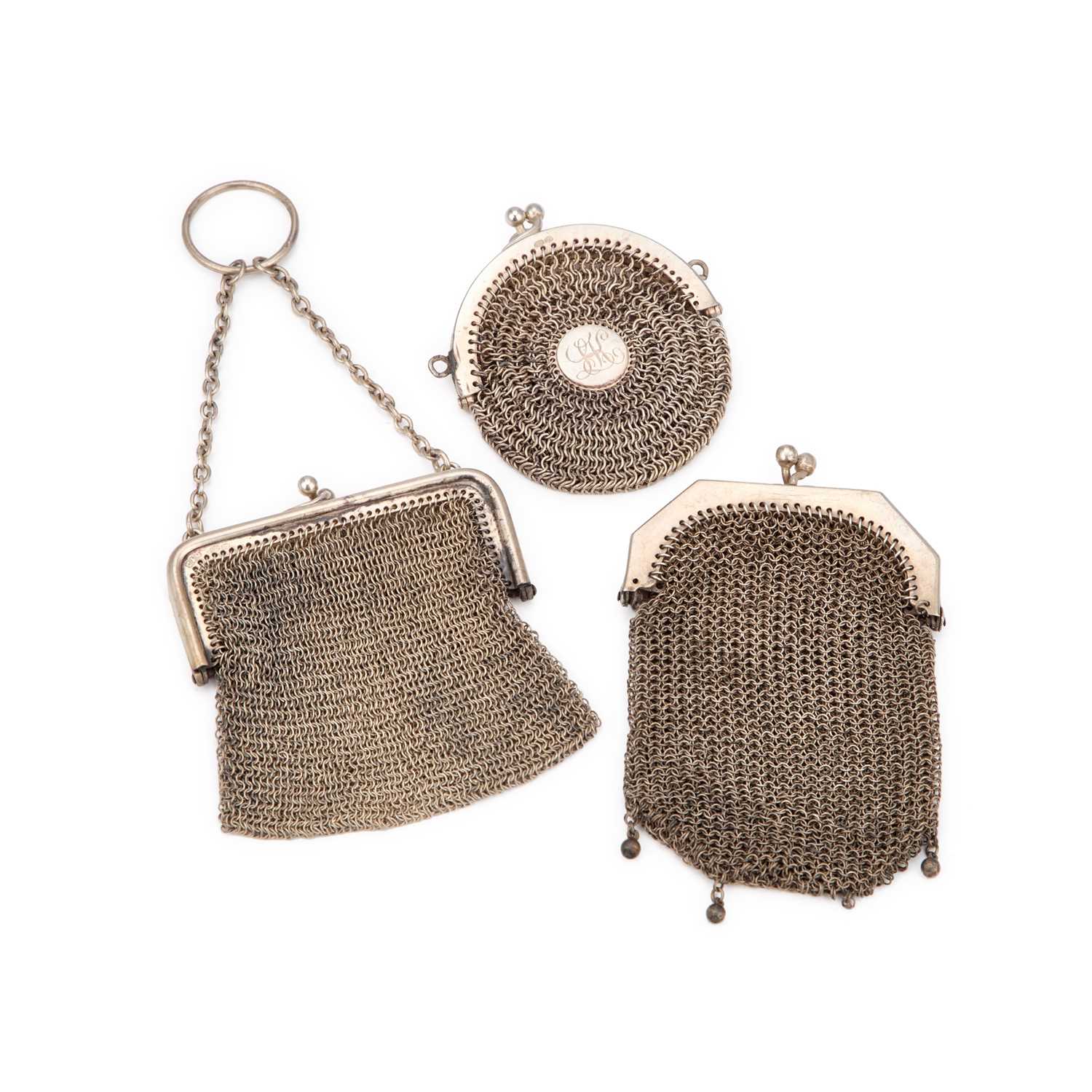 Lot 551 - TWO CONTINENTAL SILVER COIN PURSES