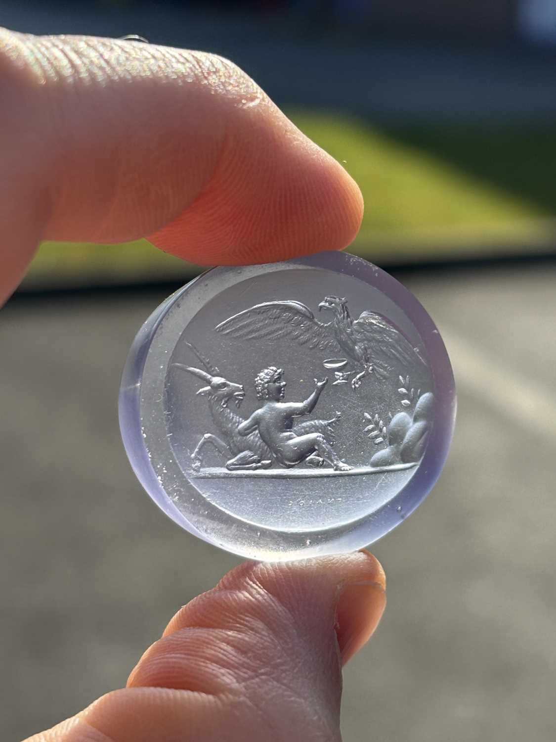 Lot 59 - A LARGE PASTE INTAGLIO AFTER THE ANTIQUE OF THE PRINCE STANISLAS PONIATOWSKI COLLECTION