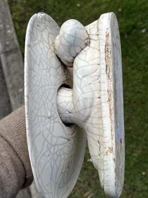 Lot 209 - A CHINESE BLANC DE CHINE CRACKLE GLAZE PILLOW