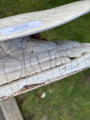 Lot 209 - A CHINESE BLANC DE CHINE CRACKLE GLAZE PILLOW