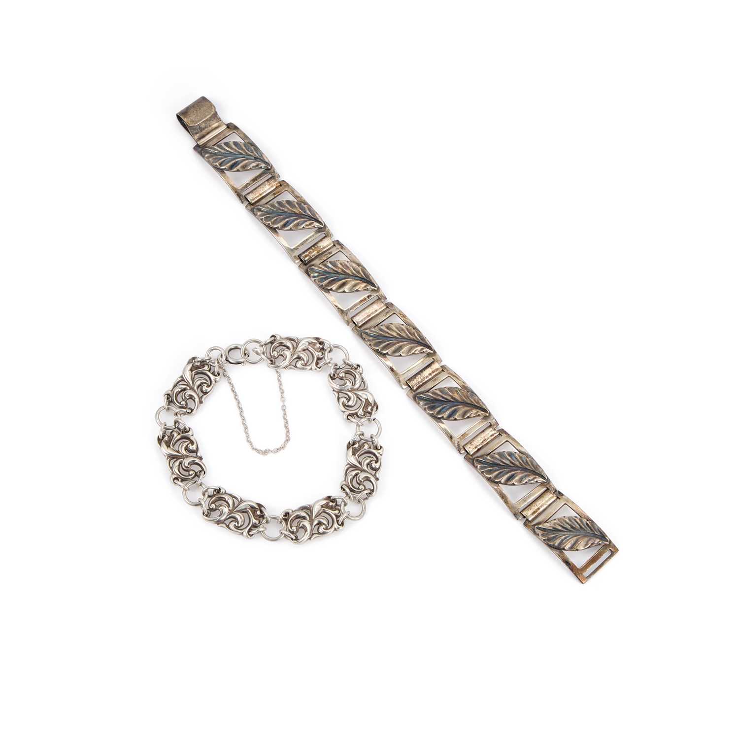 Lot 848 - TWO SILVER BRACELETS