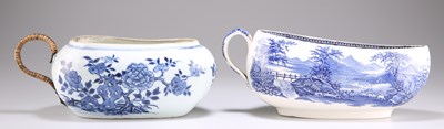 Lot 142 - A CHINESE EXPORT BLUE AND WHITE BOURDALOUE