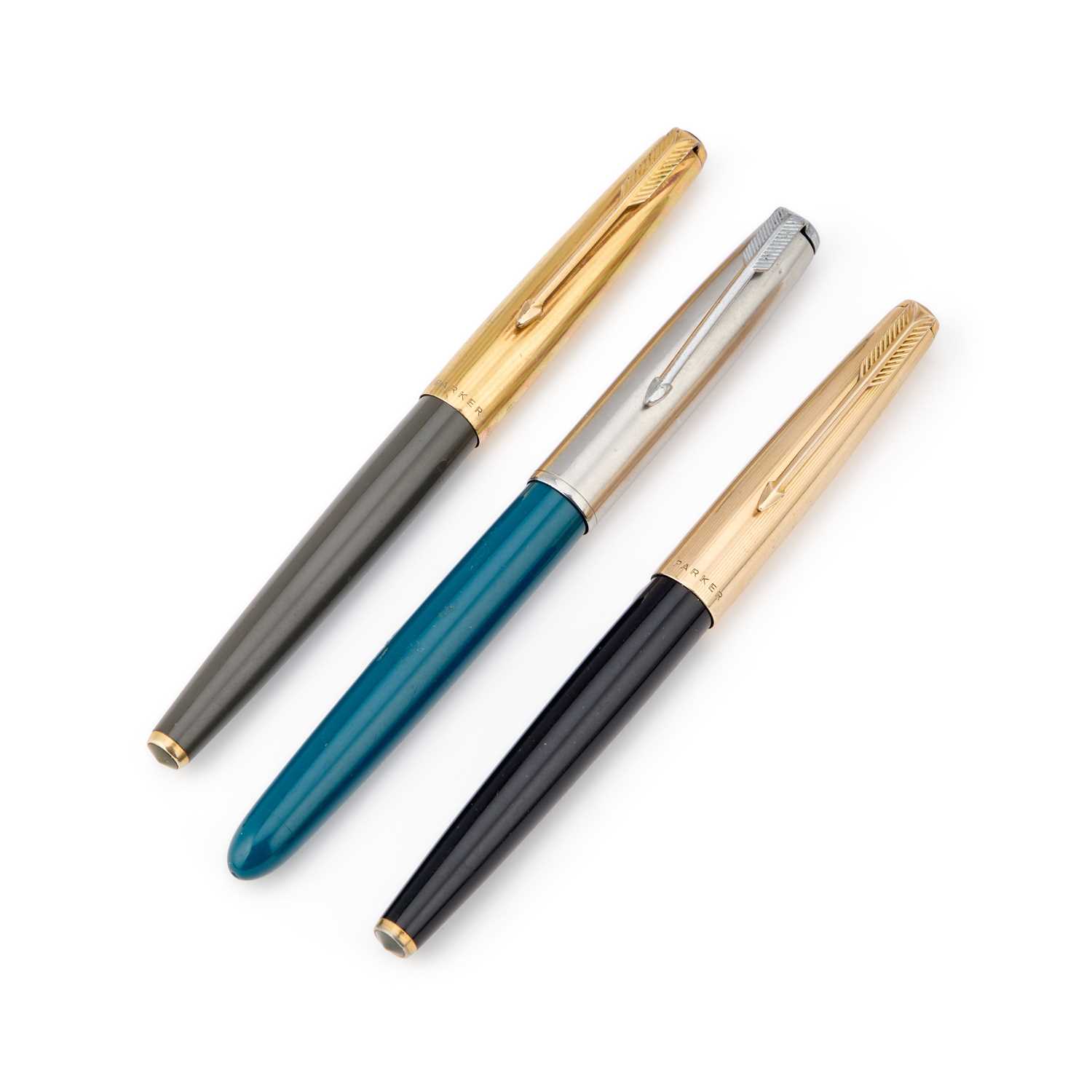 Lot 308 - THREE PARKER FOUNTAIN PENS