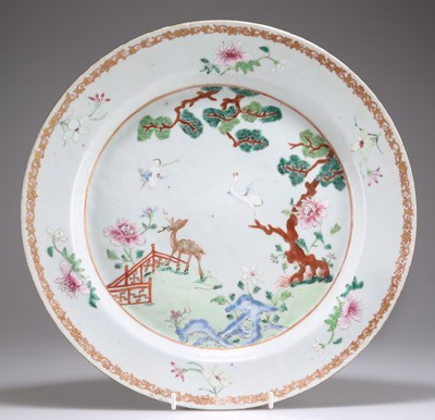 Lot 157 - A CHINESE FAMILLE ROSE CHARGER, 18TH CENTURY