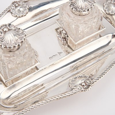 Lot A VICTORIAN SILVER INKSTAND