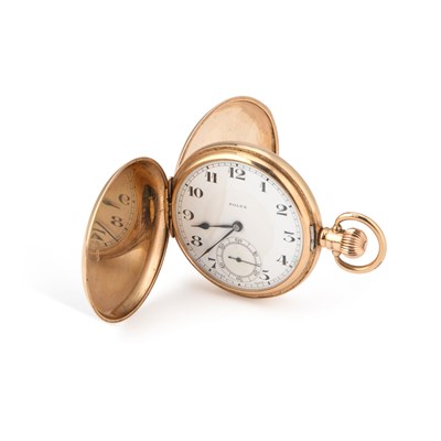 Lot 815 - A 9CT GOLD ROLEX FULL HUNTER POCKET WATCH