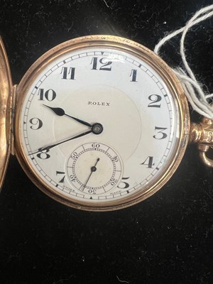 Lot 815 - A 9CT GOLD ROLEX FULL HUNTER POCKET WATCH