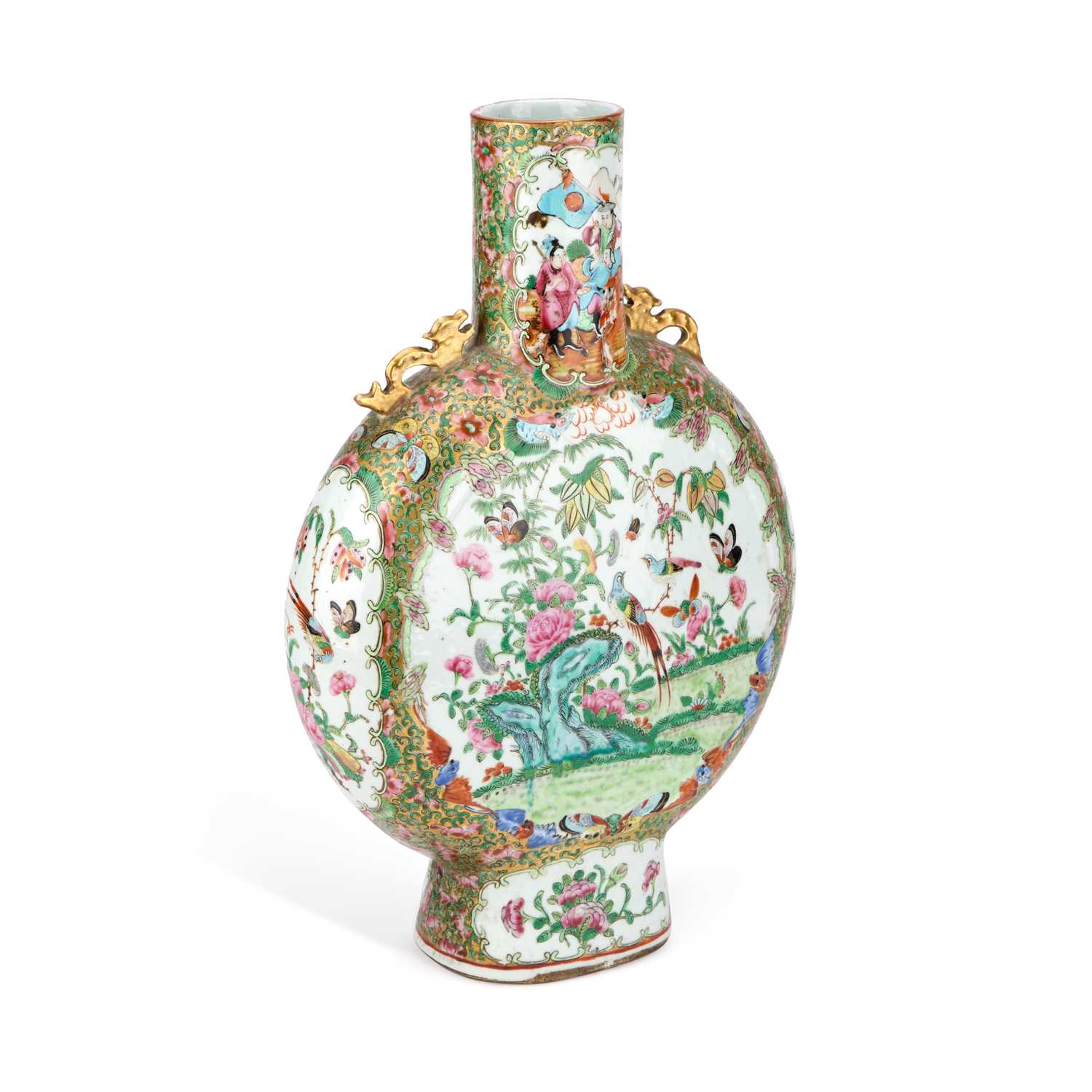 Lot 200 - A LARGE CHINESE FAMILLE ROSE MOONFLASK