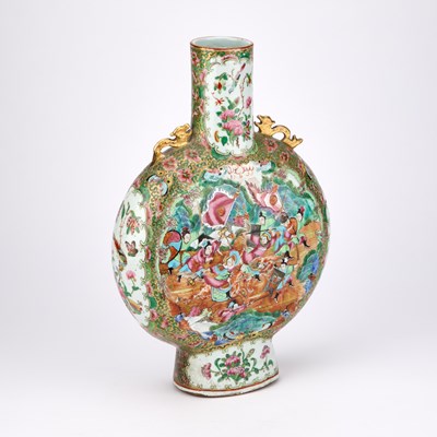 Lot 200 - A LARGE CHINESE FAMILLE ROSE MOONFLASK