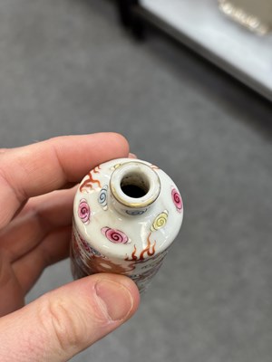 Lot 212 - TWO CHINESE PORCELAIN SNUFF BOTTLES AND A SMALL CHINESE PORCELAIN VASE