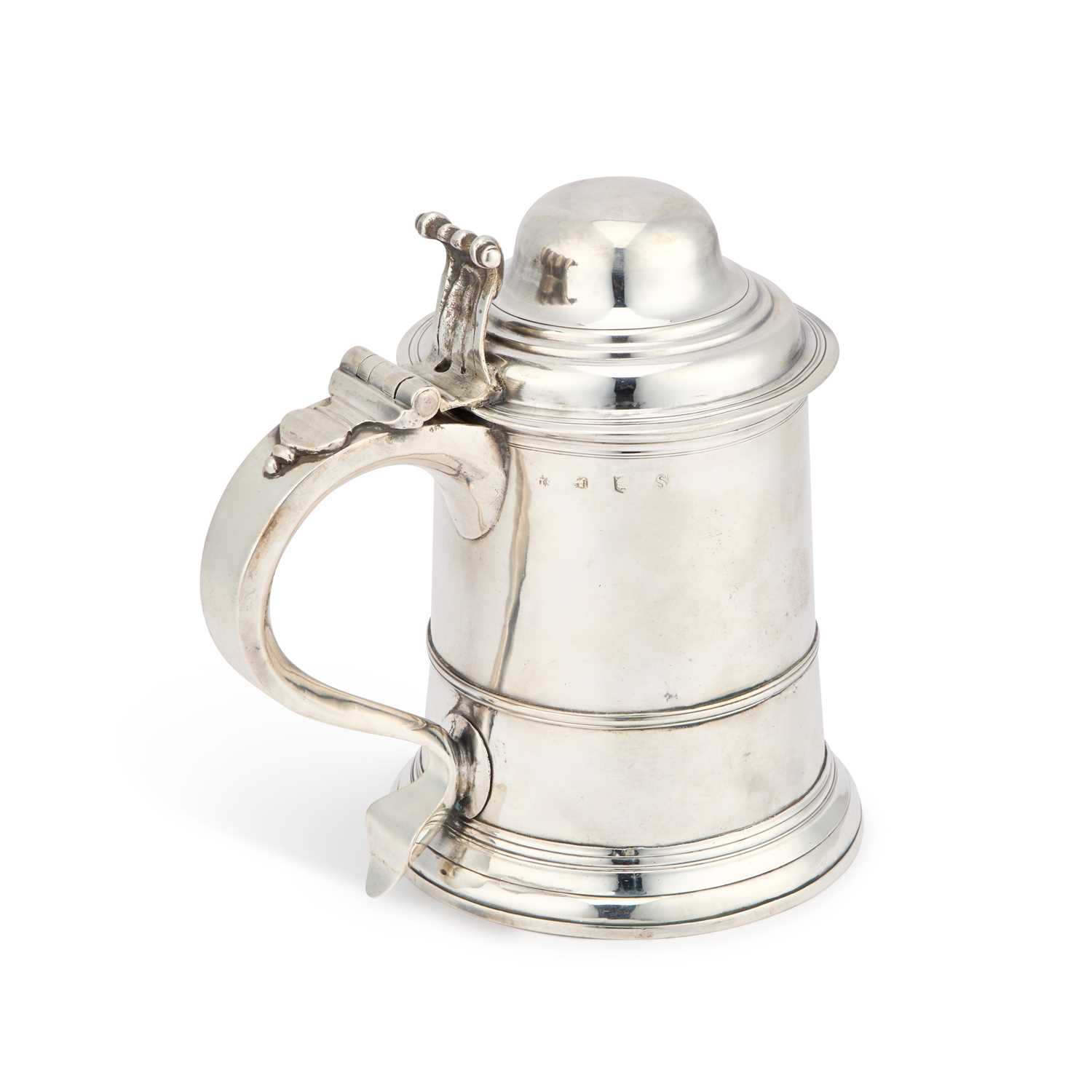 Lot A GEORGE II SILVER TANKARD