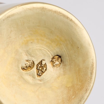 Lot 554 - A SET OF TEN FRENCH EMPIRE SILVER-GILT BEAKERS