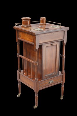 Lot 291 - A LATE VICTORIAN WALNUT SMOKER'S CABINET