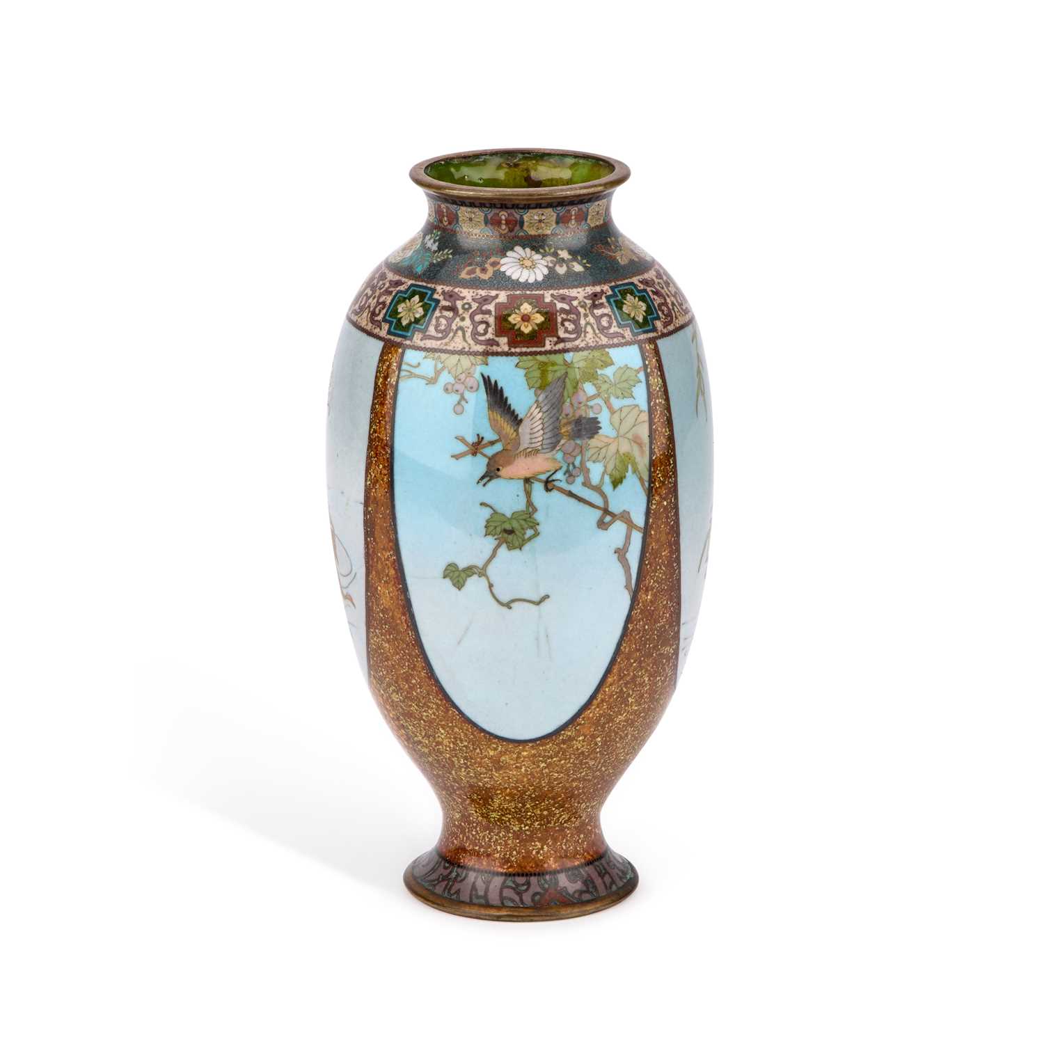 Lot 239 - A JAPANESE CLOISONNÉ ENAMEL VASE